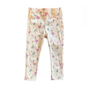 ⭐️Zara cream flamingo, pineapple and palm tree print leggings size 2-3 years